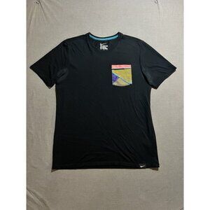 Kobe Bryant Nike Black Mamba Shirt Mens Medium Black Pocketed Short Sleeve Rare.